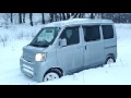 Snow Test-Drive Daihatsu HiJET CARGO 4WD in the Russian Winter Forest