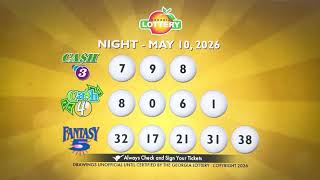 Georgia Lottery night drawing May 10, 2026