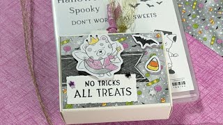 Spooky Halloween Suitcase Treat Box - Let’s Decorate and Stuff. Spooky Sweet DSP by Stampin’ Up!