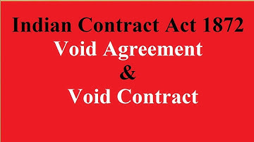 Indian Contract Act 1872 | Void Agreement | Void Contract | Voidable Contract