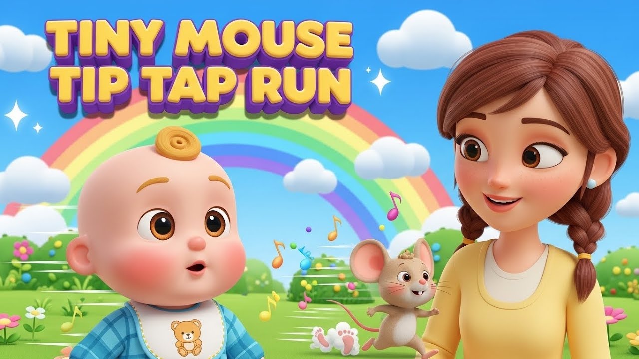 Tiny Mouse Tip Tap Run | Fun Kids Song | Playful Toddler Rhyme