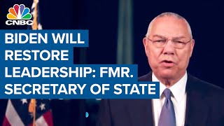 Joe Biden will restore American leadership: Former Secretary of State Colin Powell