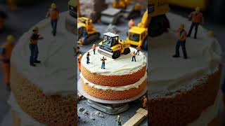 Landscape of miniature workers#baking#minichef #cake#ai#miniaturefood #likesharesubscribe