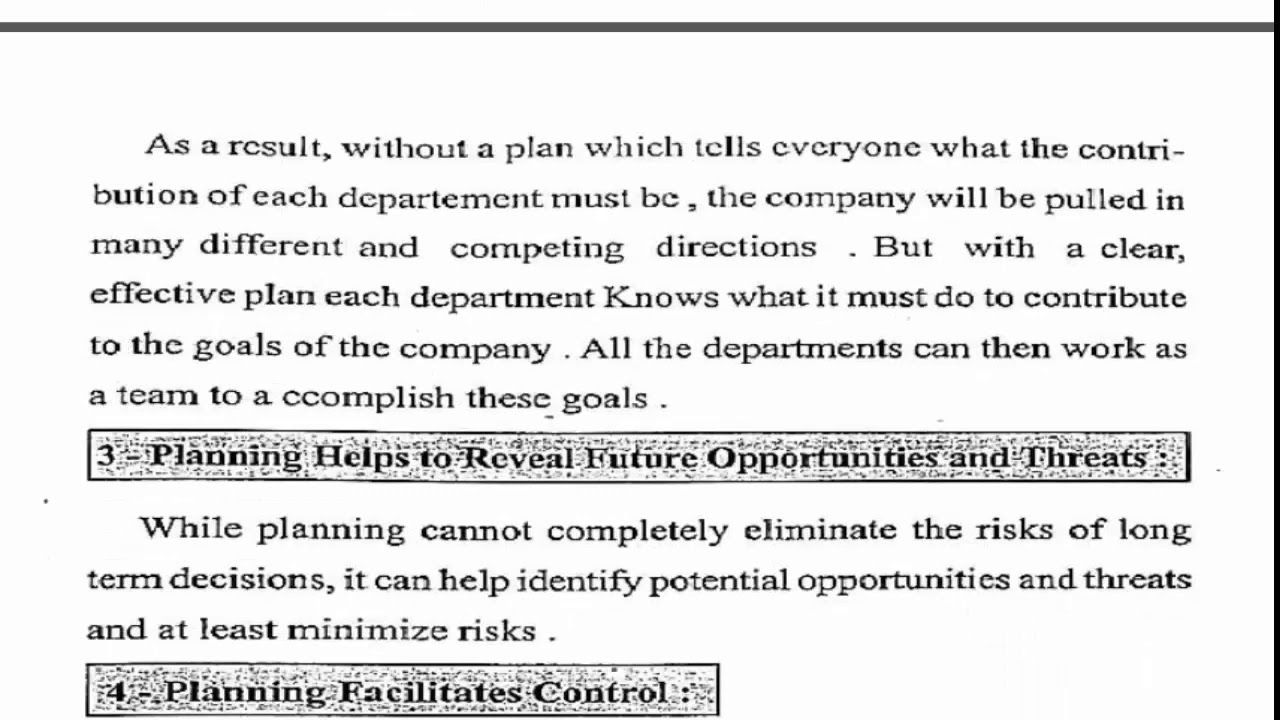 Management  الصف الخامس - الباب الأول وظيفة التخطيط