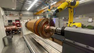 Laser Cladding Machine Test Samples - 3 machines working together for 1 customer! inside factory