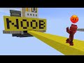 Trolling noob with noob alphabet in bedwars blockman go