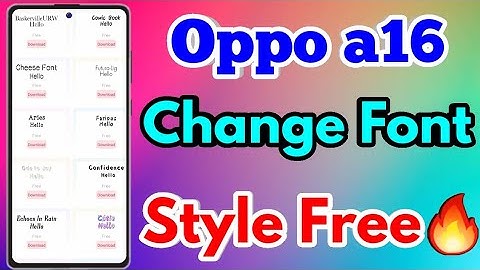 How To Change Font Style in Oppo a16 | Oppo a16 Font Style Change #oppoa16