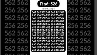 Test your visual perception: Spot 526 in 5sec.#spot #puzzlegame #findout #shorts #paheliyan #ahorts