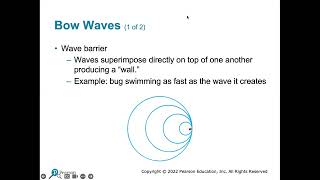 Conceptual Physics Lectures, Chapter 19, Part 5, Doppler Effect, Bow Waves, and Sonic Booms