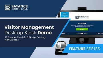 Savance Visitor Management Desktop Kiosk | ID Scanner Check-In & Badge Printing with Barcode