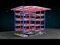 Intelligent parking rack system 3d demo animation