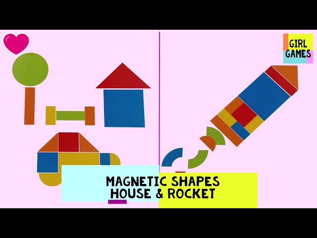 Magnetic Shapes House and Rocket - Imagination Magnets Educational