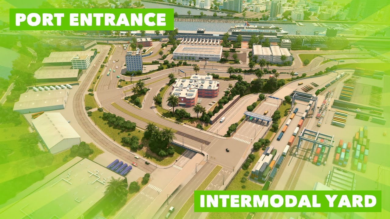 Preparing an Island for a MASSIVE Container Port (Toll Money) + Intermodal Yard | Cities: Skylines