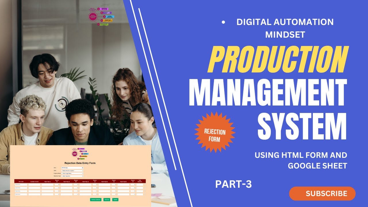 Production Reject Form Rejection Entry Form Part-3 | HTML Form | Production Management System ...