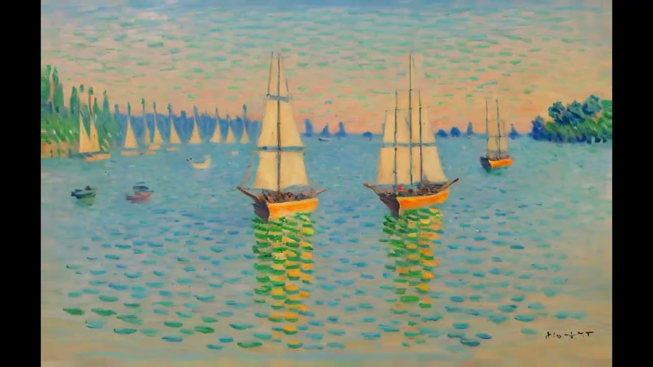 Monet - Impression, sunrise.  AI video.  Based on the painting        Impression, Sunrise.