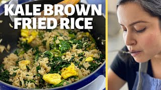 Kale Fried Rice | Healthy Brown Rice Recipe With Kale and Anchovies