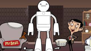 mr bean s robot cleaner disaster mr bean animated season