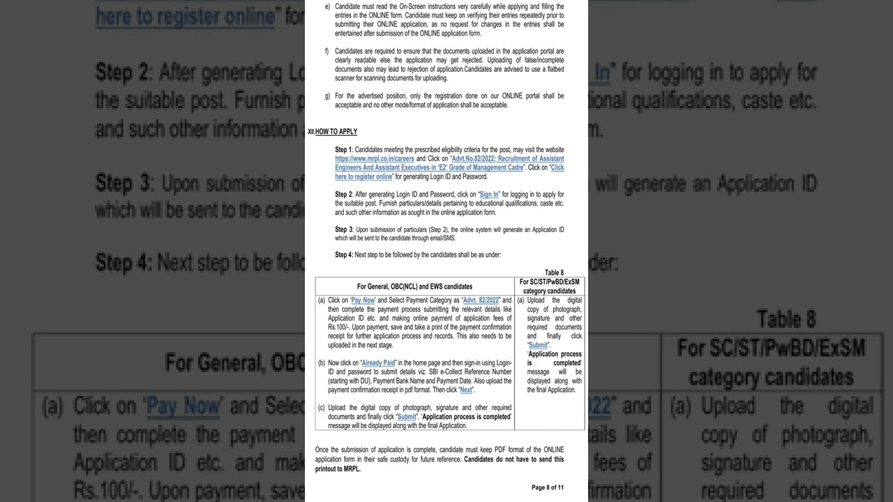 AE & Asst Executive Recruitment MRPL