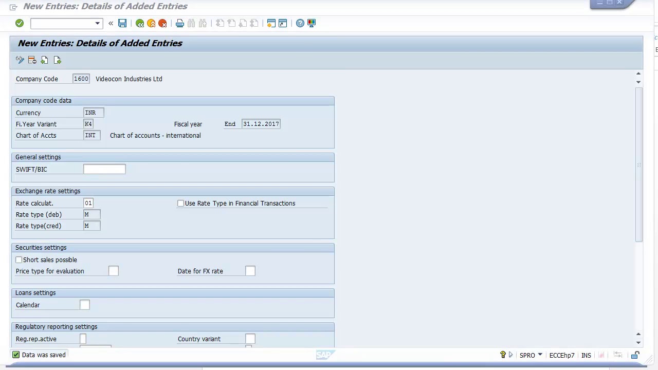 SAP CML Configuration   Co cd additional data