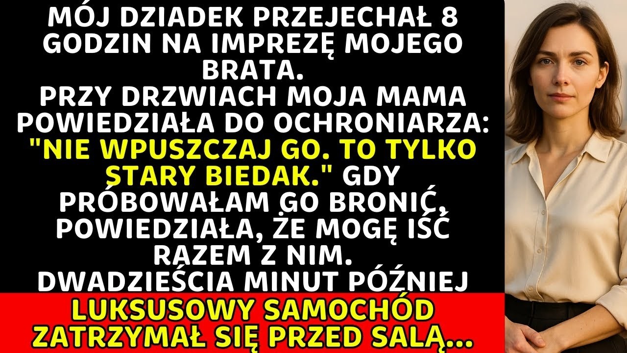 Mama kazała wyrzucić dziadka z imprezy. Gdy wrócił… wszyscy zamilkli przy wejściu...