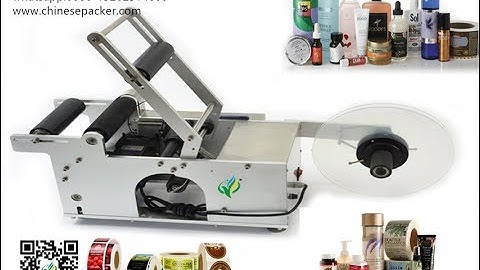 semi automatic round bottles labeling machine debugging video how to use manual labeler