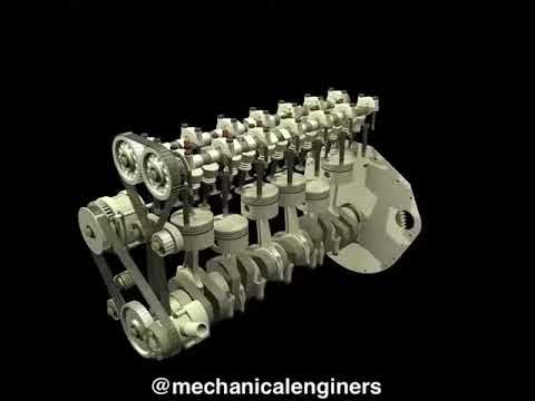 Animation of a twin cam 24 valve , s6 engine - YouTube
