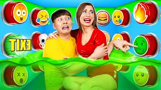 1000 Gizemli Düğme Mücadelesi Sadece 1 tanesi kaçmana izin veriyor | Komik Zorluklar Multi DO Fun