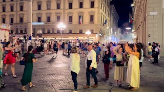 Florence (Firenze) Night Walk When Italy Wins Uefa Euro 2020 Final Game | 4K Hdr Dolby Vision | Asmr