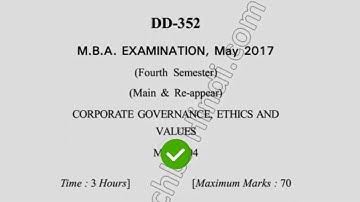 2017 Dcrust MBA 4th Sem Corporate Governance Ethics & Value Question Paper