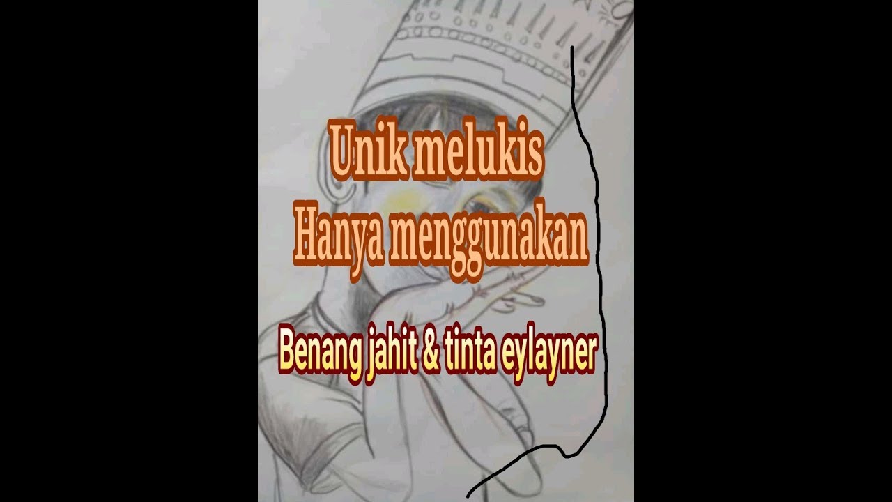 Unik menggambar hanya menggunakan benang jahit tinta 