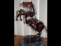 Scrap metal recycled metal horse sculpture welding art