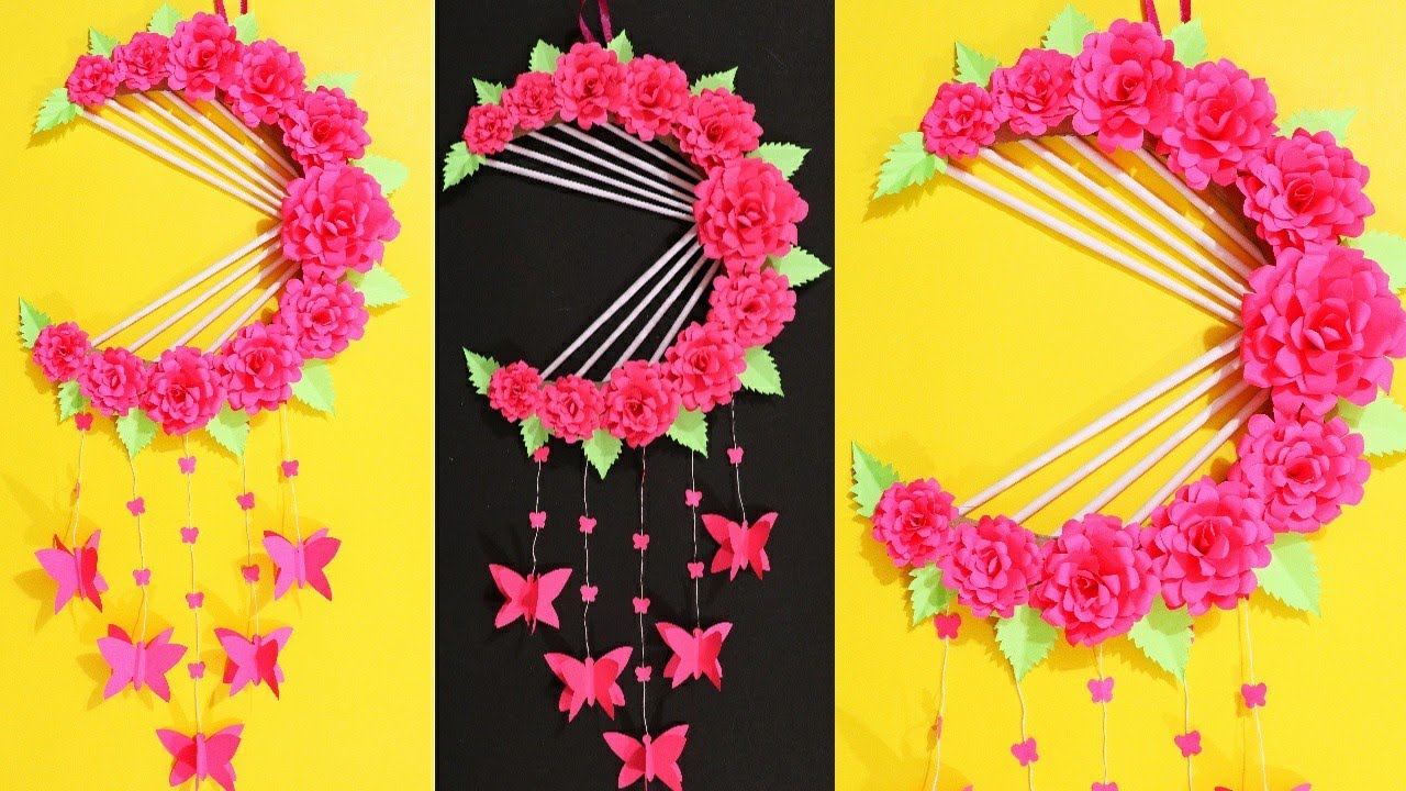 wall hanging craft ideas with paper very easy - YouTube