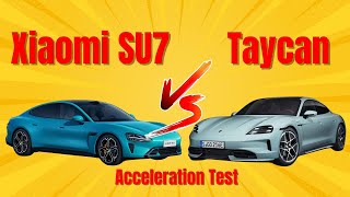 Тест на ускорение: Xiaomi SU7 против Porsche Taycan