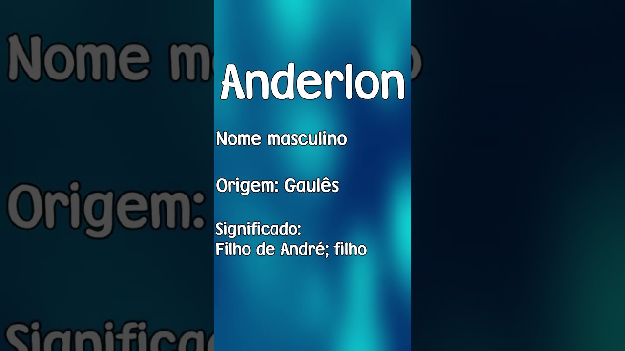 ANDERSON - SIGNIFICADO E ORIGEM DO NOME [SHORTS] 