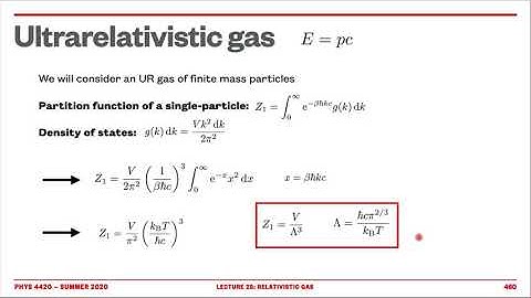 Thermodynamics and Statistical Mechanics; Lecture 25: Relativistic gas
