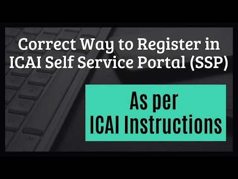 Correct Way to register in SSP Portal || As per ICAI instructions
