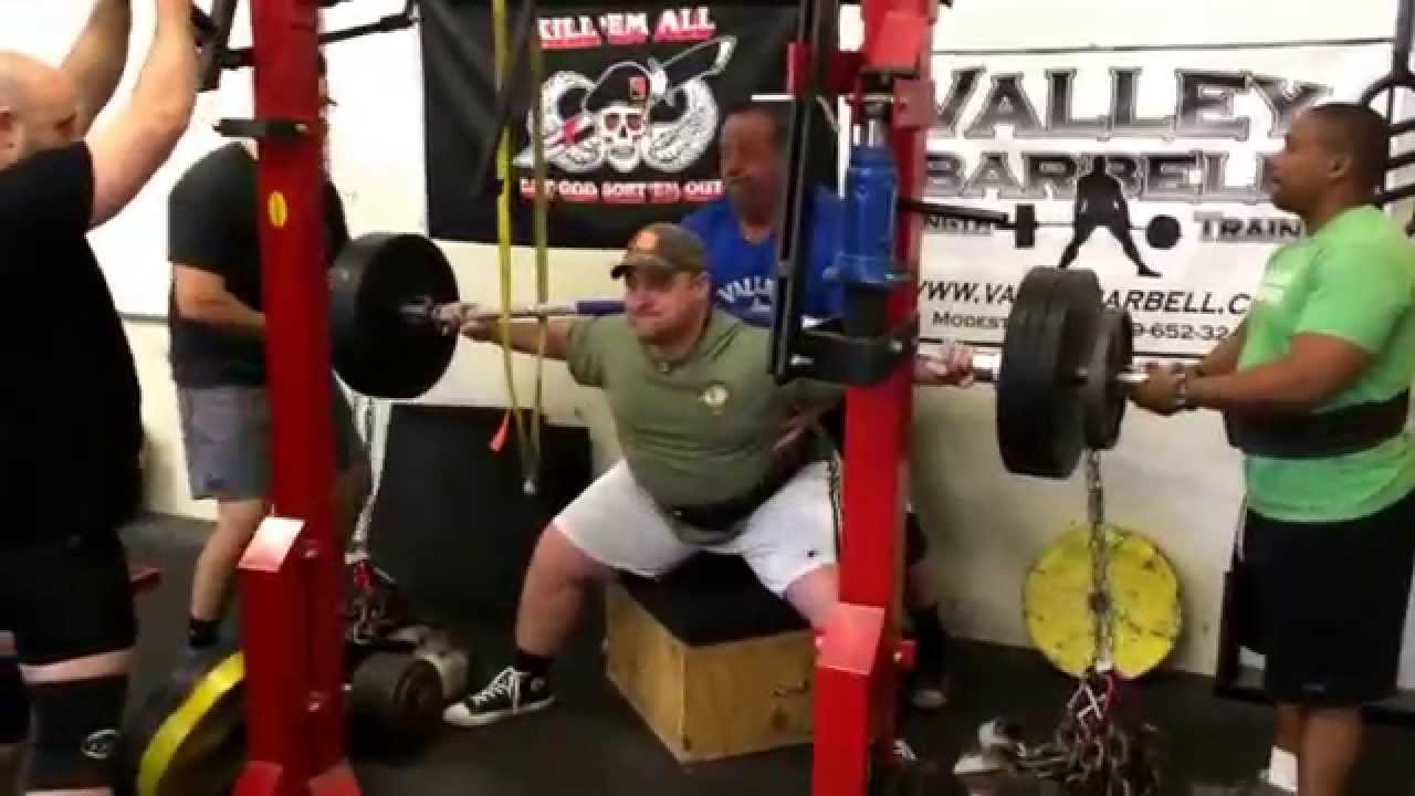 Westside Barbell Methods, Max Squat with 240lb chain YouTube