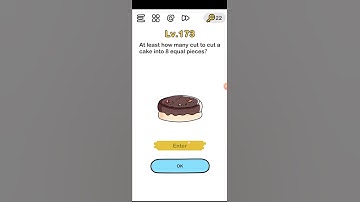 Brain out level 173 At least how many cut to cut a cake into 8 equal pieces? Walkthrough