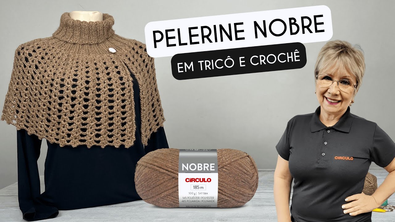 PELERINE NOBRE EM TRICO E CROCHE VITORIA QUINTAL