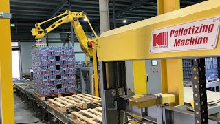 Robotic Palletizer for carbonated drink Canning line #KingMachine #Palletizer #Robotic