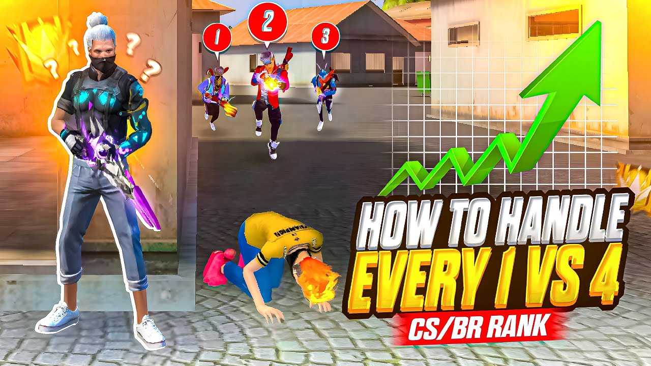 How to Clutch 1v4 in Intense Situations | Free Fire BR/CS Ranked 🔥 ...