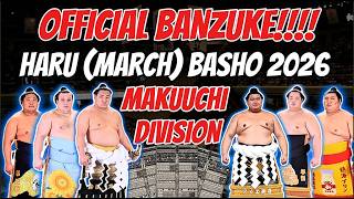 Haru March Basho 2026 Official Banzuke Makuuchi Division The Mawashi Show Sumo In Japan
