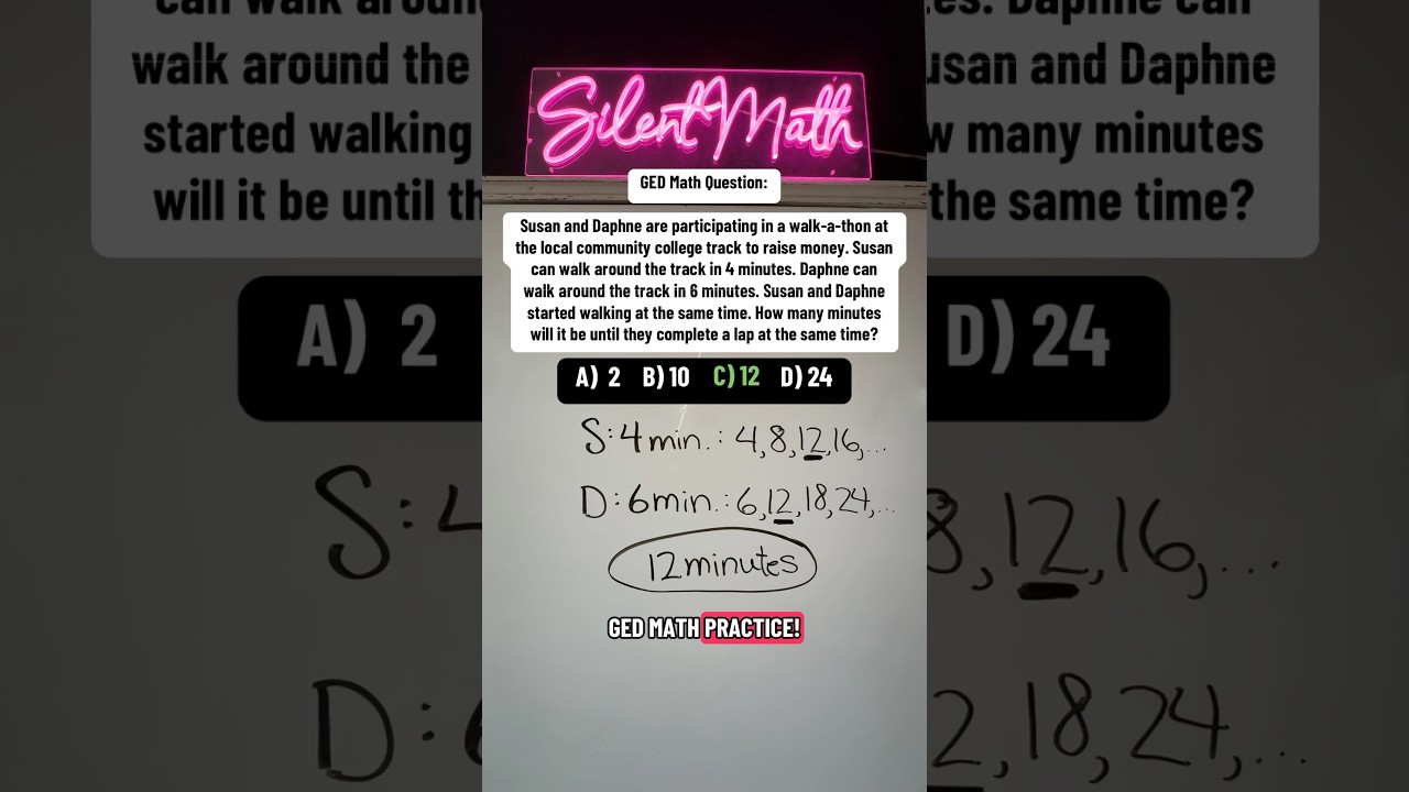 GED Math Practice | Silent Math | Miss Arlene 