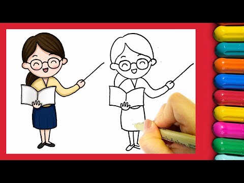 教师节简笔画，祝老师们节日快乐！How to Draw a Teacher Easy