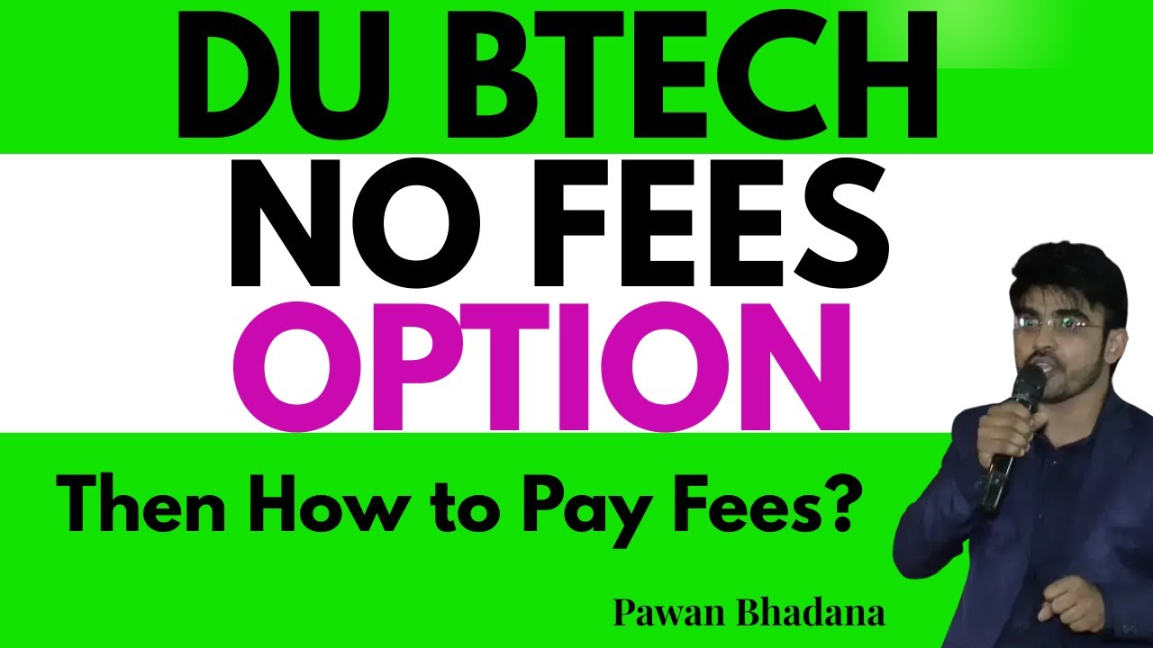 DU BTech How to get Fees option to pay DU BTech Fees YouTube