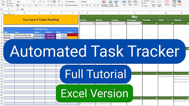 Build your own Rolling Automated Task Tracker in Excel with this FULL TUTORIAL!
