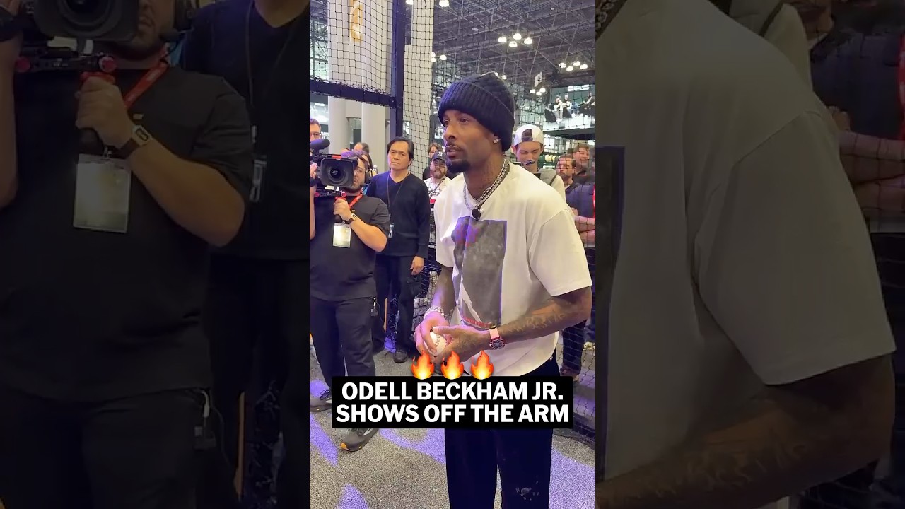 Odell Beckham Jr. was throwing gas at Fanatics Fest and even wanted to challenge a pitch 🤣