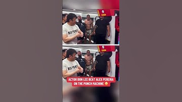 Thumbnail of South Korean movie star Don Lee 👊 Alex Pereira on the punch machine 👊 (via donlee/IG)