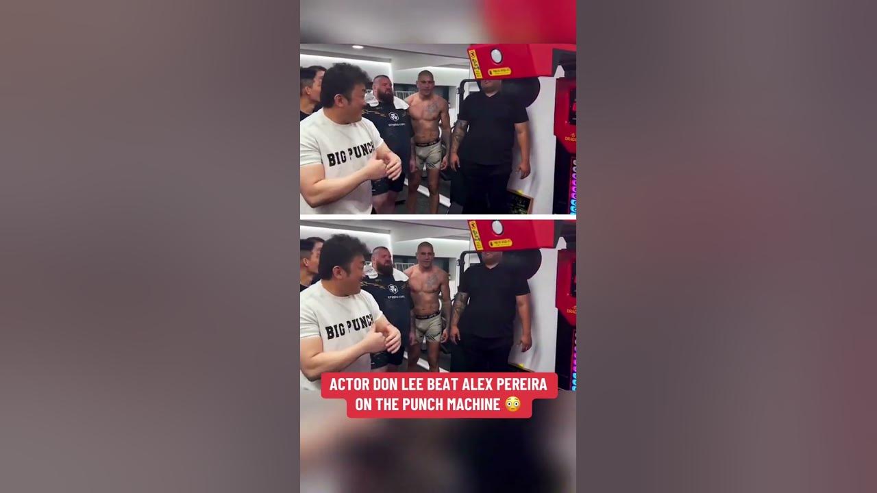 South Korean movie star Don Lee 👊 Alex Pereira on the punch machine 👊 (via donlee/IG)