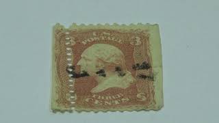 Seven 1867 George Washington 3 cent Stamp + 1